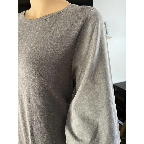 Giordano Ladies Gray Pullover Mixed Media 1/4 Sleeve Blouse Size XS - Picture 4 of 6